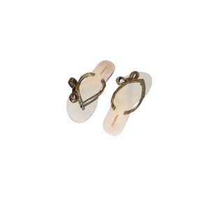 Mini Melissa Gold Jelly Thong Sandals - Girl’s Size 1